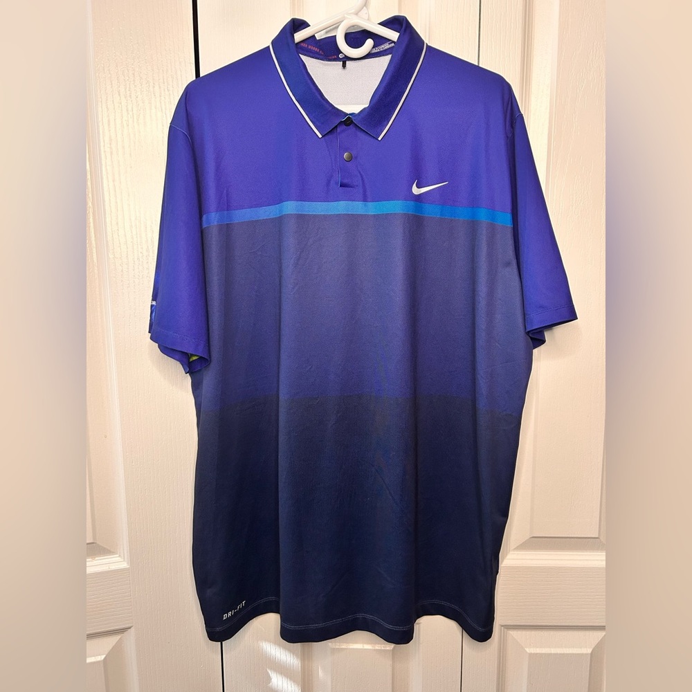 Tiger Woods Collection by Nike Ponte Vedra Inn & Club Blue Golf Polo Shirt XL
